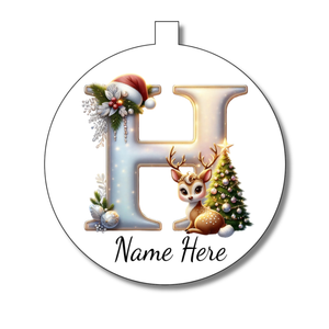 Gold/White Alphabet Bauble - Personalised Gift