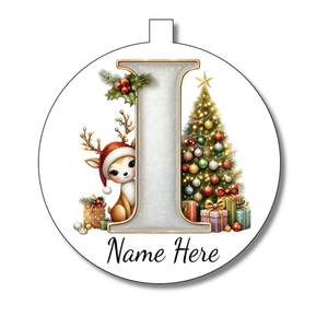 Gold/White Alphabet Bauble - Personalised Gift