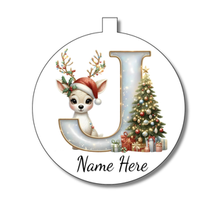 Gold/White Alphabet Bauble - Personalised Gift