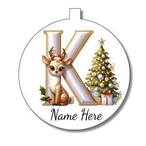 Gold/White Alphabet Bauble - Personalised Gift