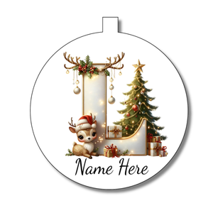 Gold/White Alphabet Bauble - Personalised Gift