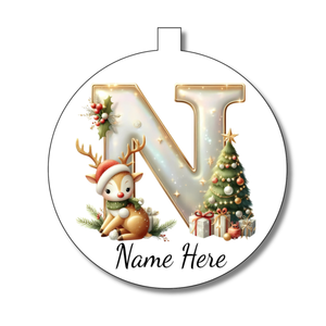 Gold/White Alphabet Bauble - Personalised Gift