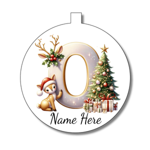 Gold/White Alphabet Bauble - Personalised Gift