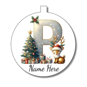 Gold/White Alphabet Bauble - Personalised Gift