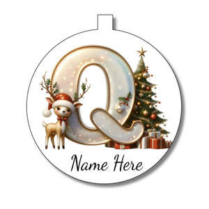 Gold/White Alphabet Bauble - Personalised Gift