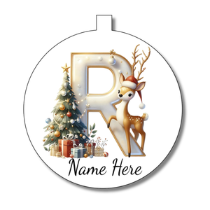 Gold/White Alphabet Bauble - Personalised Gift