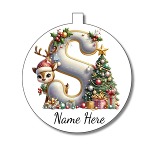 Gold/White Alphabet Bauble - Personalised Gift