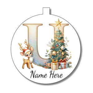 Gold/White Alphabet Bauble - Personalised Gift