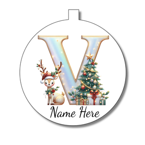 Gold/White Alphabet Bauble - Personalised Gift