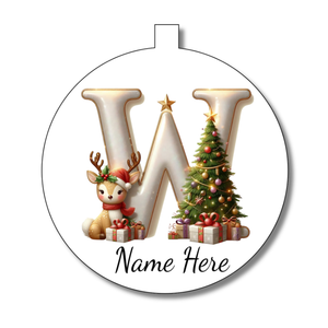 Gold/White Alphabet Bauble - Personalised Gift