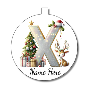 Gold/White Alphabet Bauble - Personalised Gift