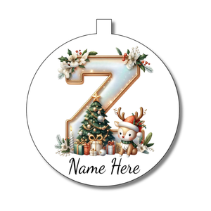 Gold/White Alphabet Bauble - Personalised Gift