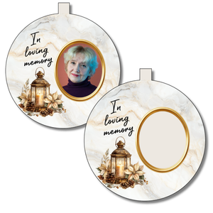 Photo Memory Bauble - Gold Lantern Design - Personalised Gift