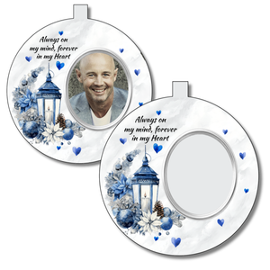 Memory Photo Bauble - Blue Lantern Design - Personalised Gift