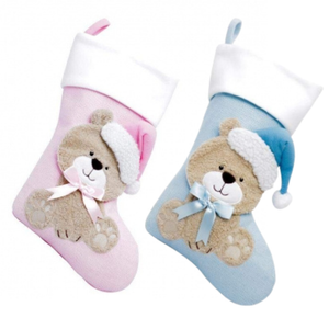 Plush Fluffy Teddy Stockings, Personalised Gift
