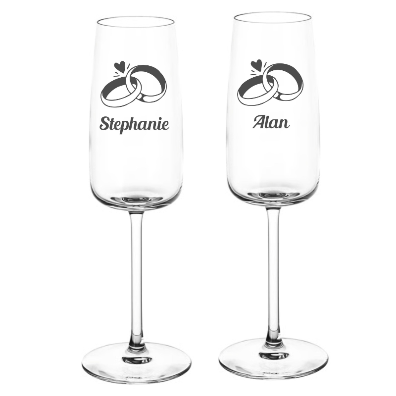 Engagement/Wedding Champagne Flute - Personalised Gift