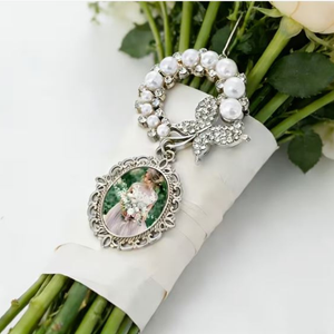 Pearl and Diamonté Butterfly Photo Bouquet Charm - Personalised Gift