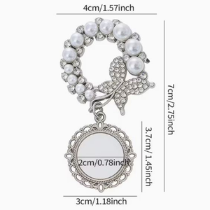 Pearl and Diamonté Butterfly Photo Bouquet Charm - Personalised Gift