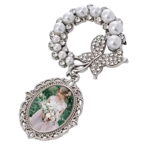 Pearl and Diamonté Butterfly Photo Bouquet Charm - Personalised Gift