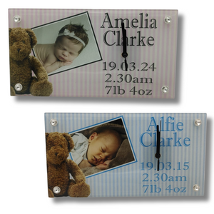 Glass Baby Clock - Personalised Gift