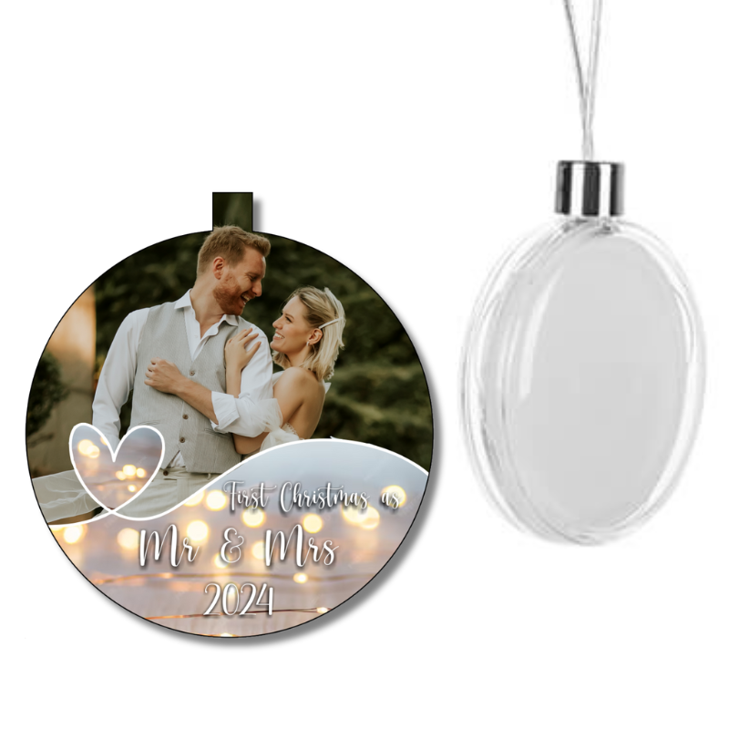 First Christmas as Mr & Mrs Photo Bauble - Personalised Gift