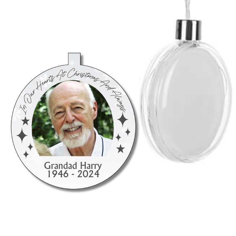 Memory Christmas Photo Bauble - Personalised Gift