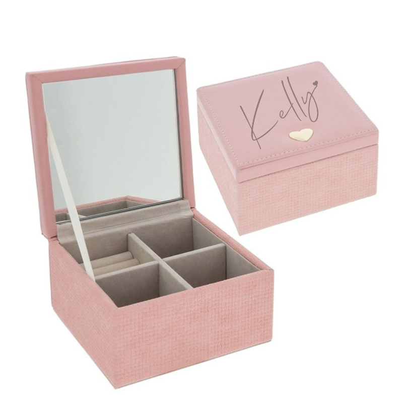 Rose Square Jewellery Box - Personalised Gift