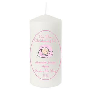 Personalised Chridtening Candle With Baby Image - Personalised Gift