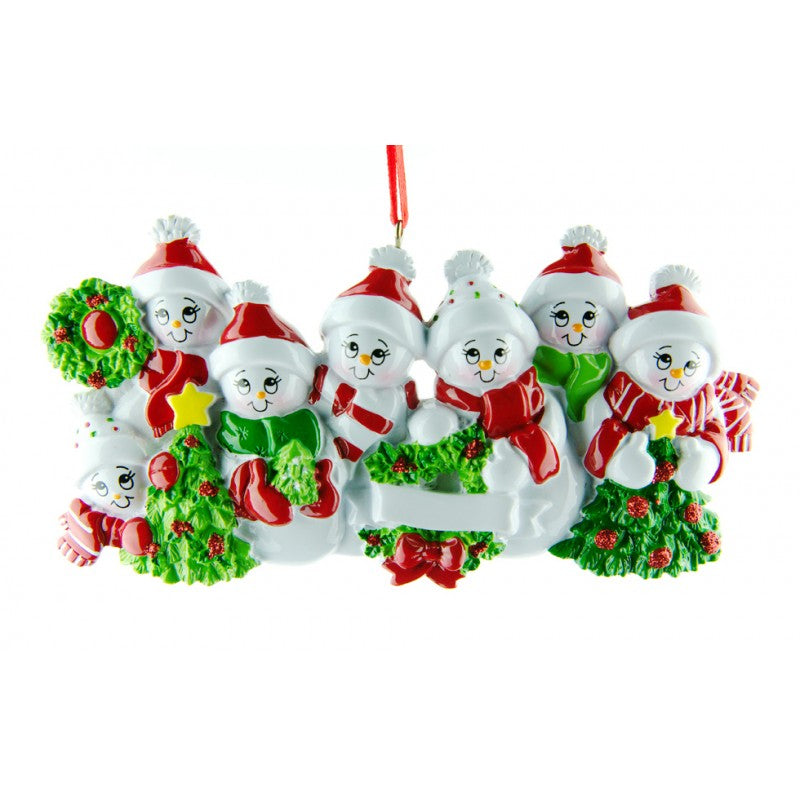 Snowman Family (7) Decoration, Personalised Gift