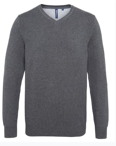 Men's cotton blend v-neck sweater - Personalise It