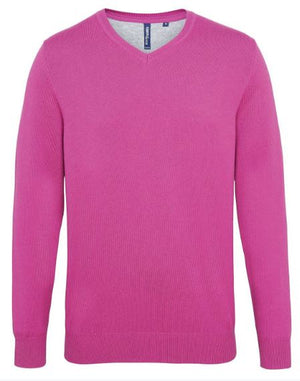 Men's cotton blend v-neck sweater - Personalise It