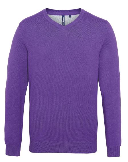 Men's cotton blend v-neck sweater - Personalise It