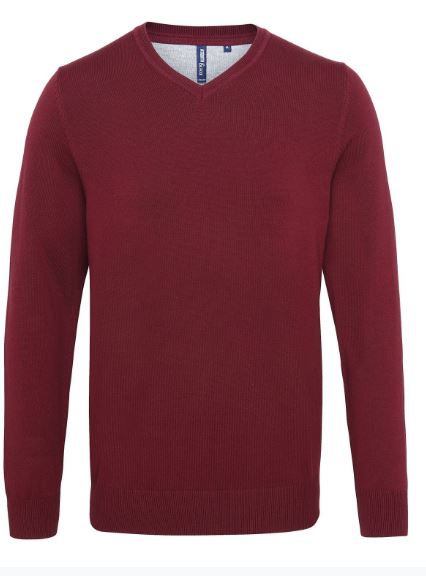 Men's cotton blend v-neck sweater - Personalise It