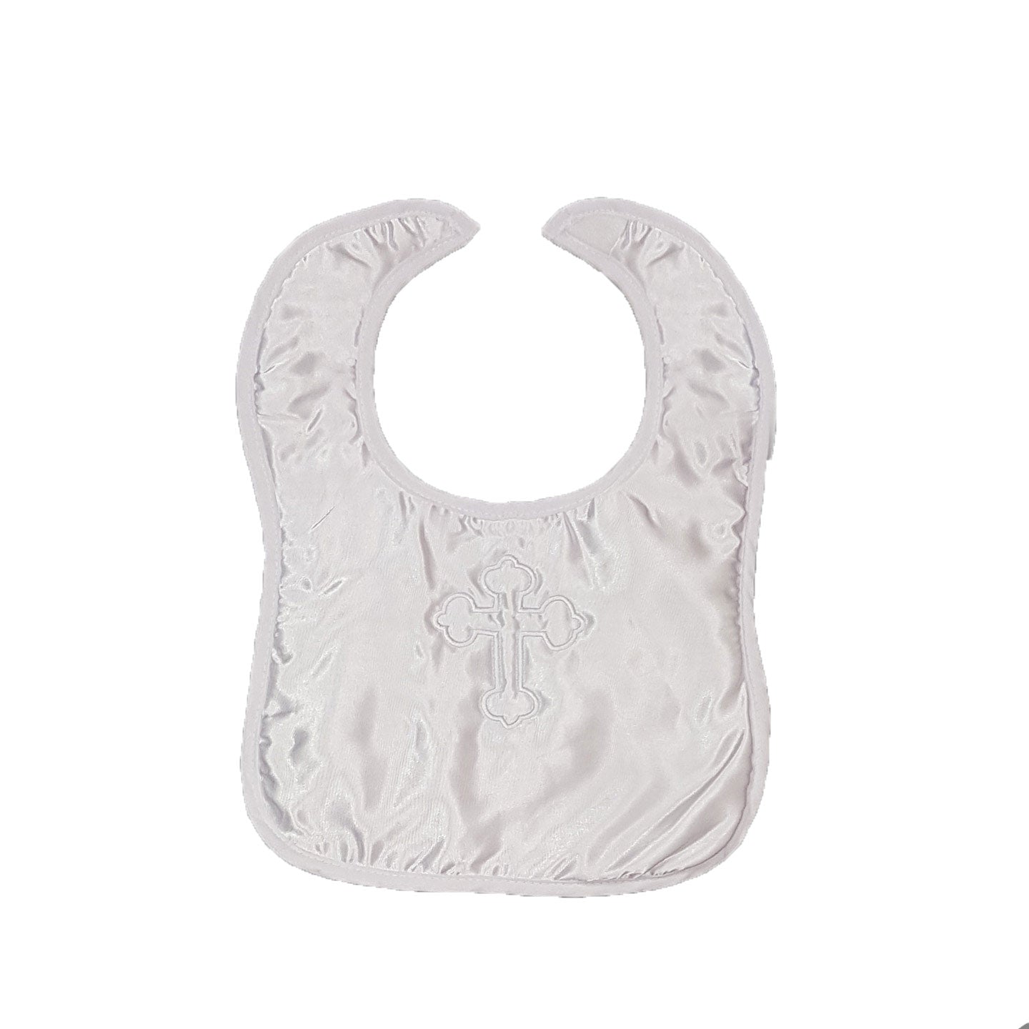 Christening Bib With Cross Design, Personalised Gift