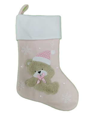 Plush Fluffy Teddy Stockings, Personalised Gift