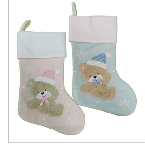 Plush Fluffy Teddy Stockings, Personalised Gift