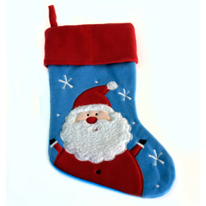 Personalised Plush Blue Christmas Stockings, Personalised Gift