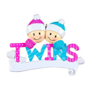 Twins Ceramic Ornament, Personalised Gift