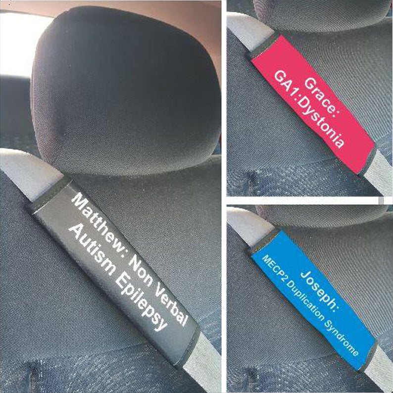 Medical ID Car Seat Belt Cover - Personalise It