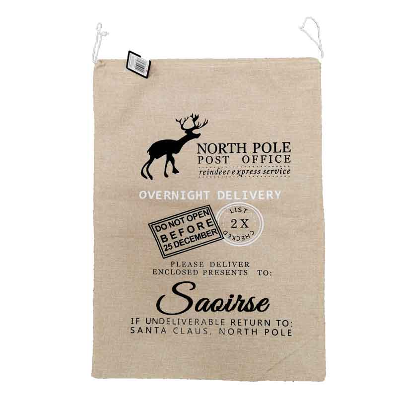 Hession Santa Sack, Personalised Gift