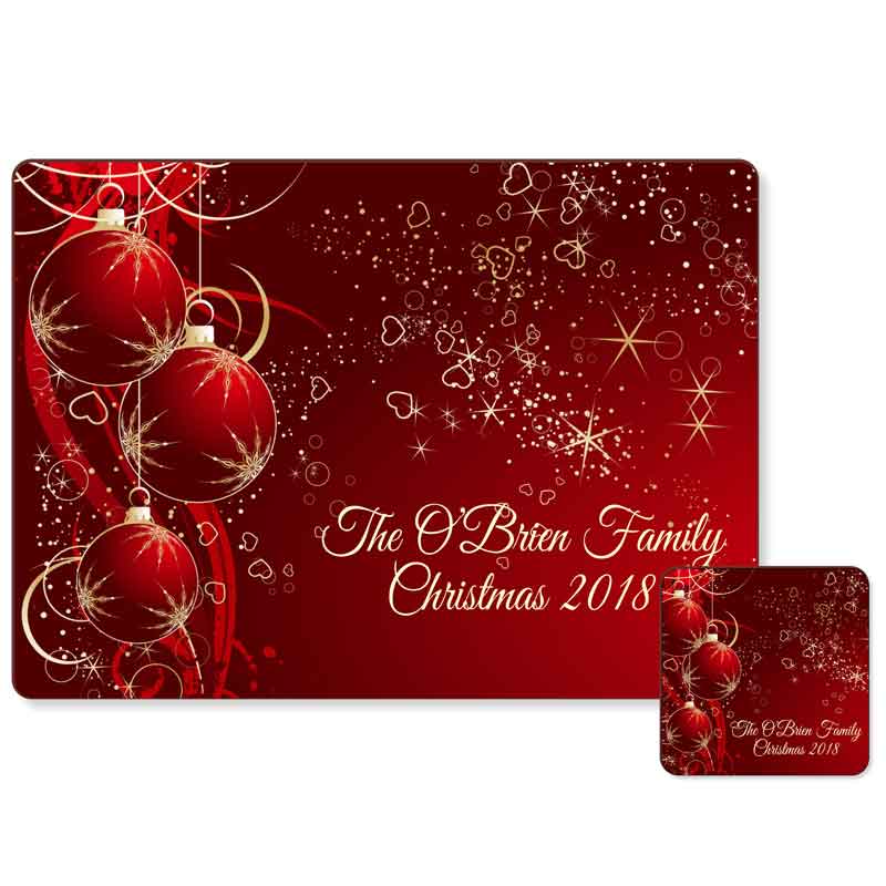 Christmas Bauble Placemats, Personalised Gift