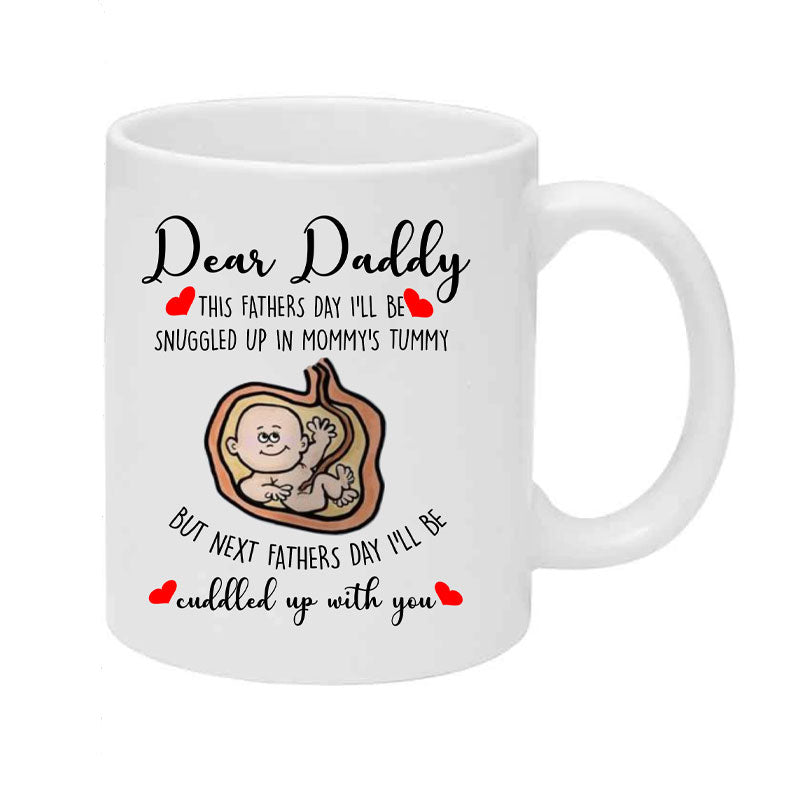 Fathers Day Baby Bump Mug, Personalised Gift