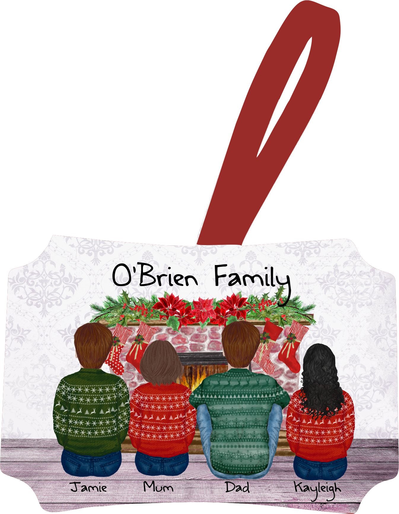 Christmas Family Decoration, Personalised Gift
