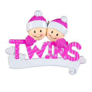 Twins Ceramic Ornament, Personalised Gift