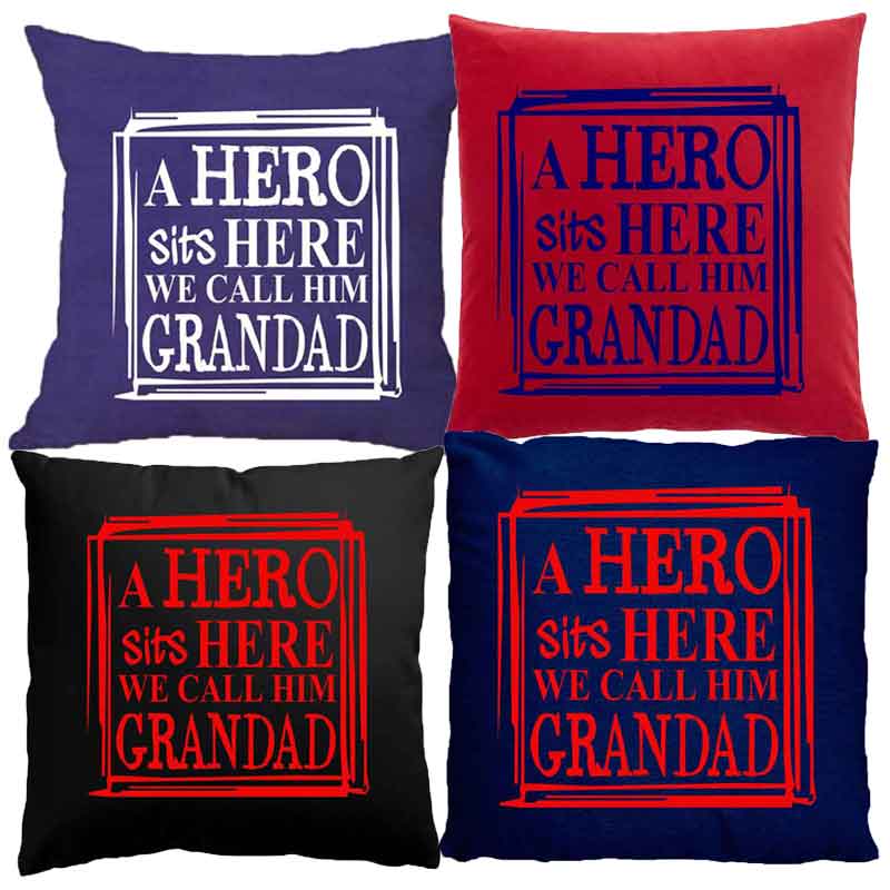 Grandad Sits Here Cushion, Personalised Gift