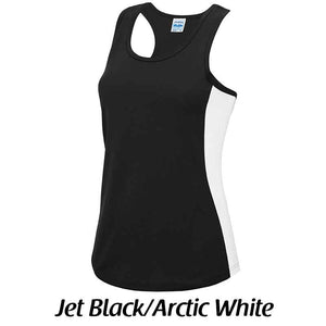 Women's cool contrast sports vest, Personalised Gift