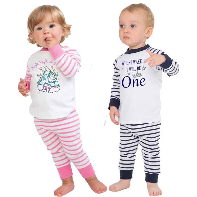 Children's Striped Pyjamas, Personalised Gift