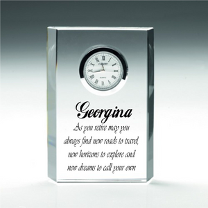 Clear Glass Rectangular Clock, Personalised Gift