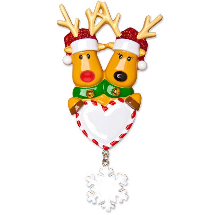 Reindeer Couple Christmas Decoration, Personalised Gift