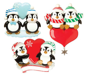 Penguin Couple Christmas Decoration - Personalise It